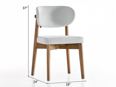 Bohem Walnut and White 7 Piece Dining Room Set with Chairs Dining Room Furnia
