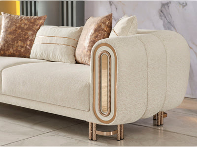 Cream Bella Living Room Furniture (2 Sofa & 2 Chair) Cream Living Room Furnia