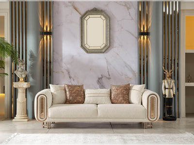 Cream Bella Living Room Furniture (2 Sofa & 2 Chair) Cream Living Room Furnia