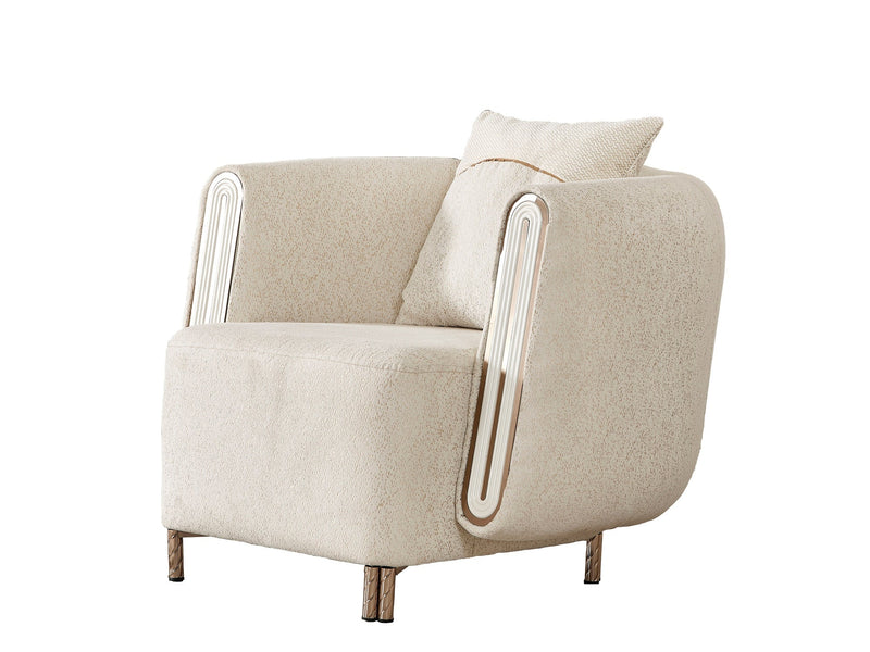 Cream Bella Living Room Furniture (2 Sofa & 2 Chair) Cream Living Room Furnia