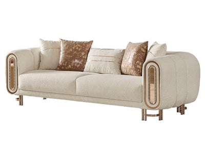 Cream Bella Living Room Furniture (2 Sofa & 2 Chair) Cream Living Room Furnia