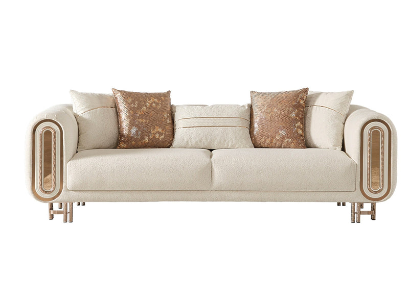 Cream Bella Living Room Furniture (2 Sofa & 2 Chair) Cream Living Room Furnia
