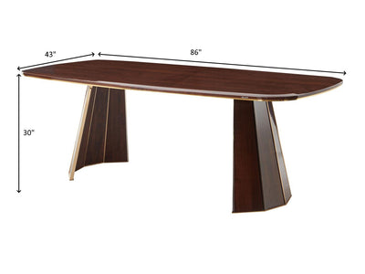 Elegant Plaza 7-Piece Ivory or Walnut Dining Room Set with Buffet Mirror