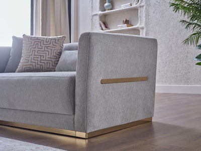 Luxurious Cream Monroe Turkish Living Room Set Sofa Loveseat Chair