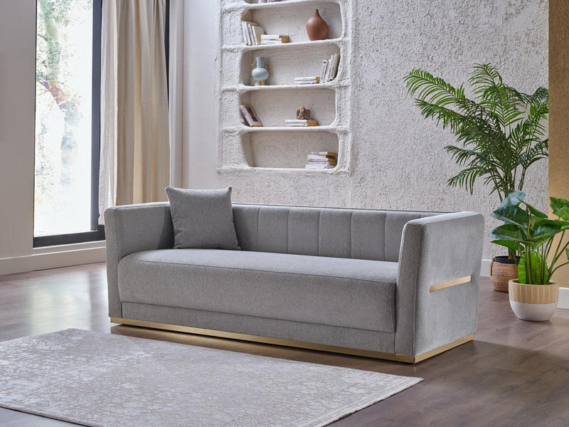 Luxurious Cream Monroe Turkish Living Room Set Sofa Loveseat Chair