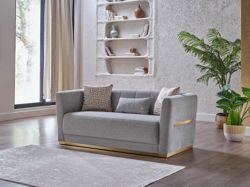 Luxurious Cream Monroe Turkish Living Room Set Sofa Loveseat Chair
