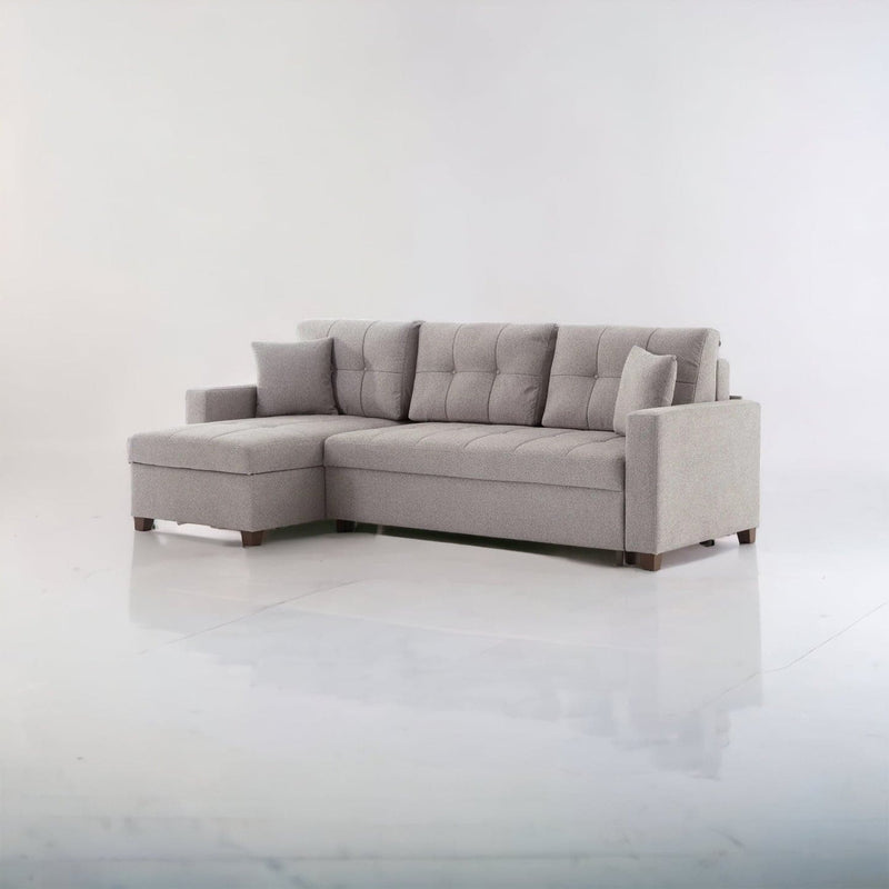 Mocca Sectional - Dupont Grey Sleeper Sectional Bellona   