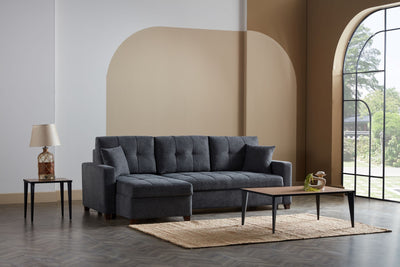 Mocca Sectional Dupont Anthracite Sleeper Sectional Bellona   