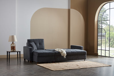 Mocca Sectional Dupont Anthracite Sleeper Sectional Bellona   