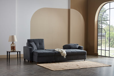 Mocca Sectional Dupont Anthracite Sleeper Sectional Bellona   