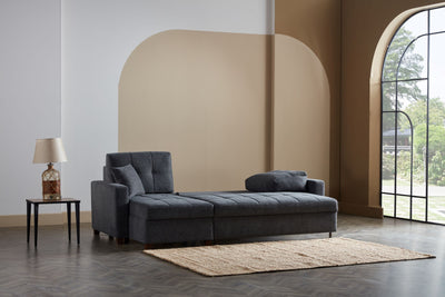 Mocca Sectional Dupont Anthracite Sleeper Sectional Bellona   