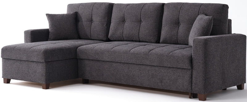 Mocca Sectional Dupont Anthracite Sleeper Sectional Bellona   