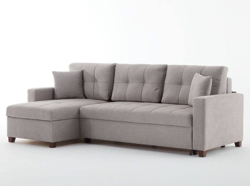 Mocca Sectional - Dupont Grey Sleeper Sectional Bellona   