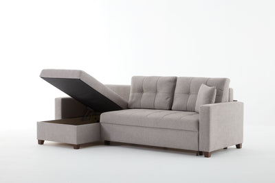 Mocca Sectional - Dupont Grey Sleeper Sectional Bellona   