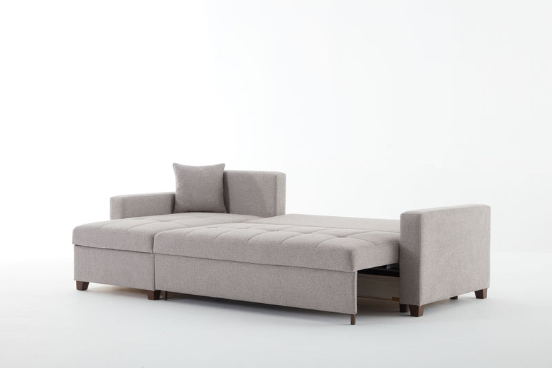 Mocca Sectional - Dupont Grey Sleeper Sectional Bellona   