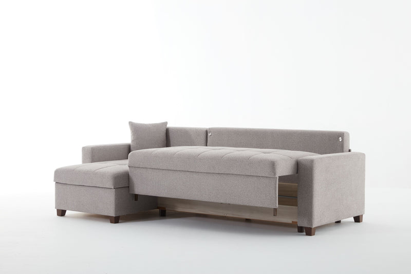 Mocca Sectional - Dupont Grey Sleeper Sectional Bellona   