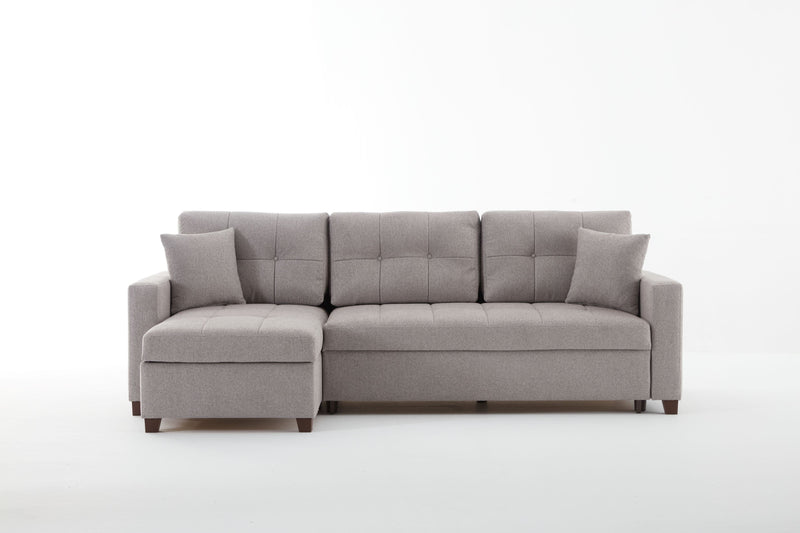 Mocca Sectional - Dupont Grey Sleeper Sectional Bellona   