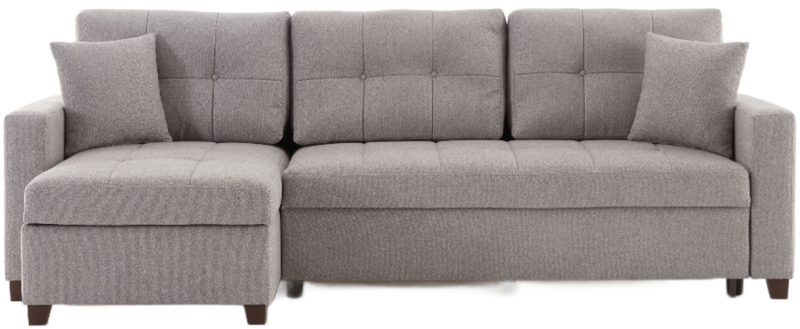 Mocca Sectional - Dupont Grey Sleeper Sectional Bellona   