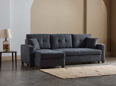 Mocca Sectional Dupont Anthracite Sleeper Sectional Bellona   