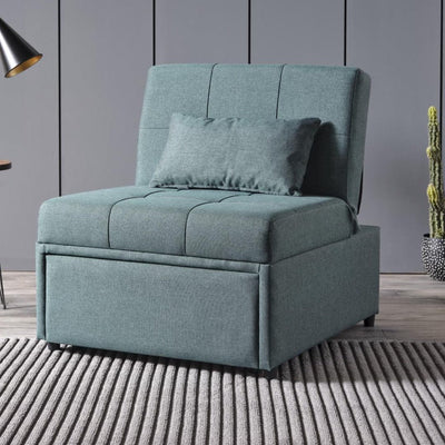 Mello Pull Out Sleeper Chair with Reclining Back Corvet Green Armchair B-Lifestyle   