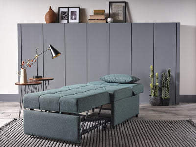 Mello Pull Out Sleeper Chair with Reclining Back Corvet Green Armchair B-Lifestyle   