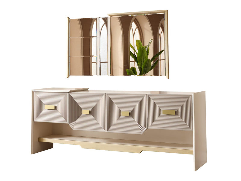 Urla Cream 7-Piece Dining Room Set with Table and Chairs Dining Room Urla