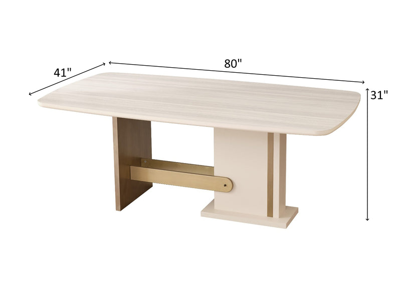 Urla Cream 7-Piece Dining Room Set with Table and Chairs Dining Room Urla