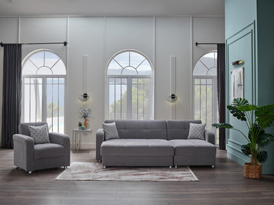 Vision S 101" Sleeper Sectional Grey Sleeper Sectional Bellona   