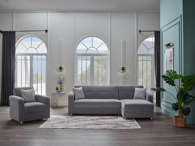Vision S 101" Sleeper Sectional Grey Sleeper Sectional Bellona   