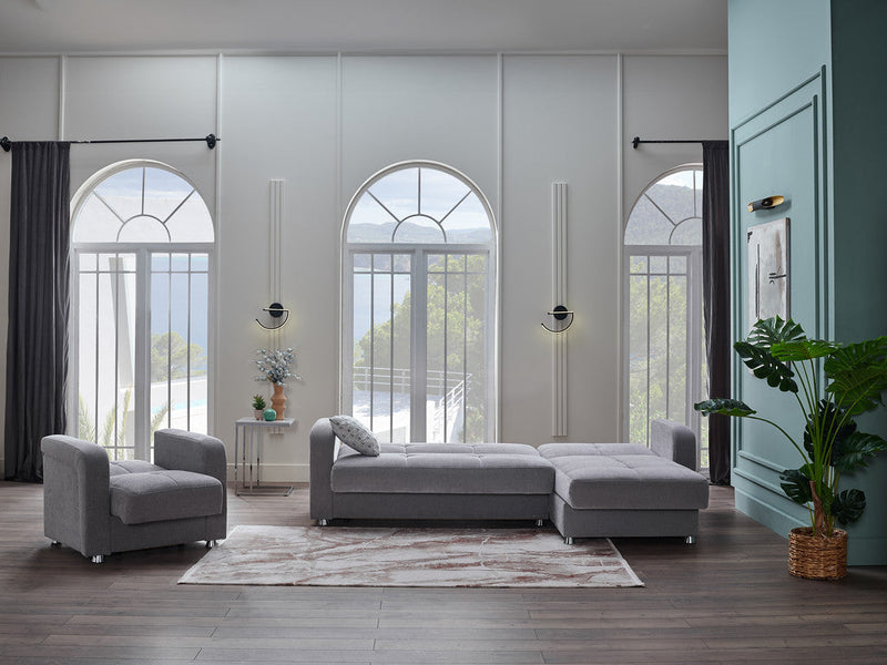 Vision S 101" Sleeper Sectional Grey Sleeper Sectional Bellona   