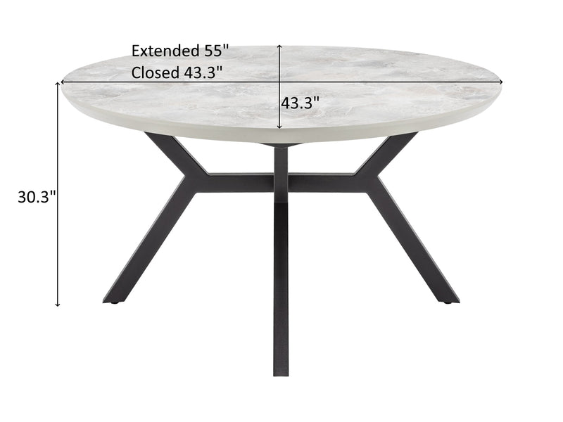 Zirkon Serra Gray White Elegant 4-6 Person Dining Set Dining Room Furnia