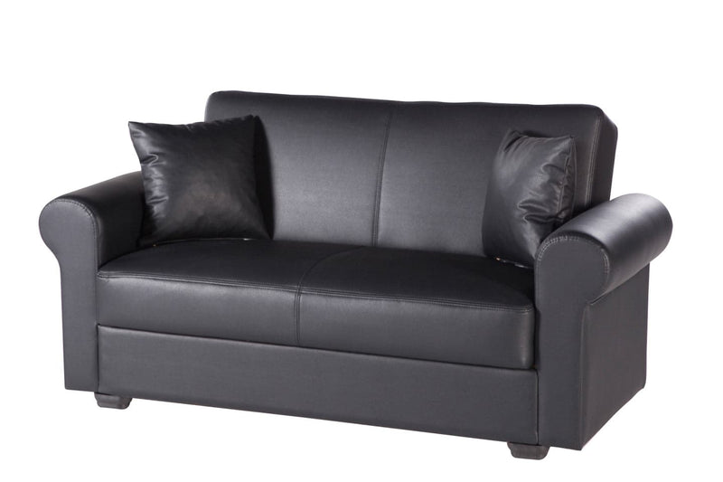 Floris Living Room Set Living Room Bellona Loveseat Santa Glory Black 