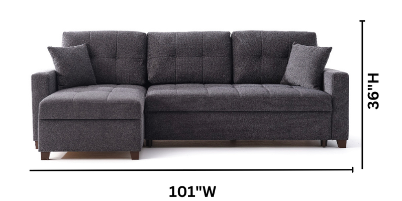 Mocca Sectional Dupont Anthracite Sleeper Sectional Bellona   