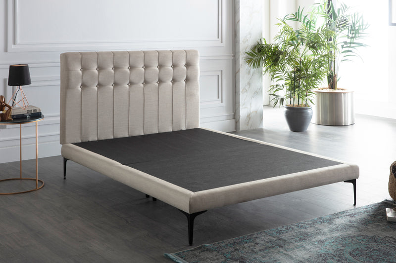 Button-Tufted Stratton Bed Frame & Headboard Set Upholstery Beds & Bed Frames Bellona   