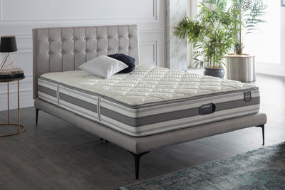 Button-Tufted Stratton Bed Frame & Headboard Set Upholstery Beds & Bed Frames Bellona Twin Light Gray 