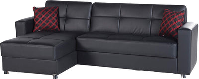 Left/Right  Hand Facing Multi functional Sectional Sofa L Shape Istikbal Furniture Black  