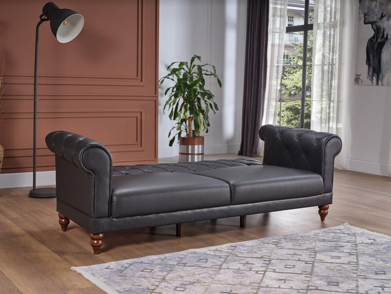 MUSE Living Room Sleeper Sofa Set by Istikbal Grey/PU Convertible Living Room Set Istikbal Furniture   