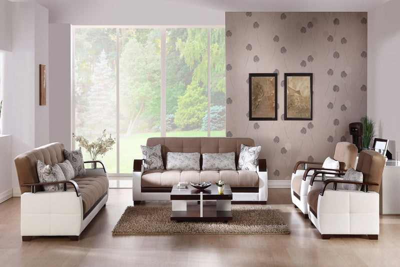 NATURAL Living Room Set by Istikbal Convertible Living Room Set Istikbal Furniture Light Brown  