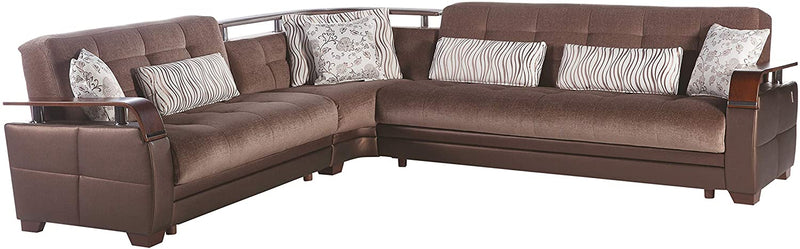 NATURAL Sectional Sleeper Sofa by Istikbal Sleeper Sectional Istikbal Furniture Dark Brown  