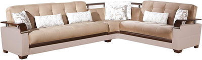NATURAL Sectional Sleeper Sofa by Istikbal Sleeper Sectional Istikbal Furniture Light Brown  