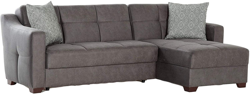 TAHOE Sectional Sleeper Sofa by Istikbal Sleeper Sectional Istikbal Furniture Gray  