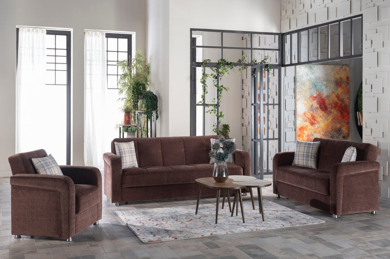 VISION Living Room Set by Istikbal Convertible Living Room Set Istikbal Furniture Brown  